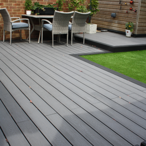 Mid Grey Composite Decking Boards (Hunter Mid Grey) - Piranha Composite ...