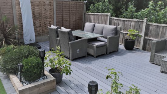 Hunter Mid Grey Decking by Evergreen Landscapes